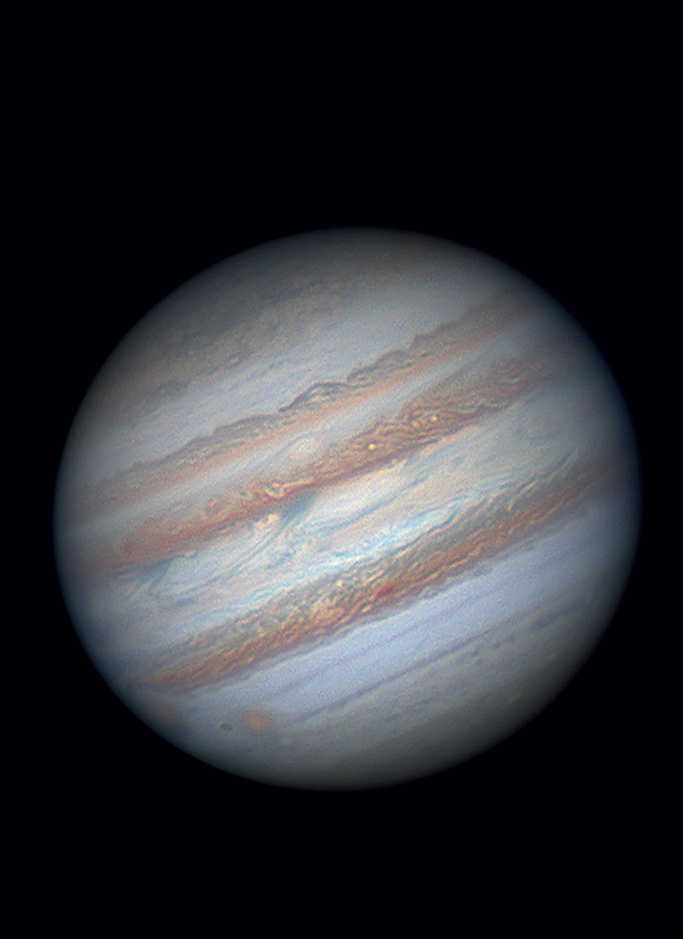 Photo de la planète Jupiter. Prise dans les Alpes françaises. Les bandes de nuages de la planète se voient nettement. Mario Weigand