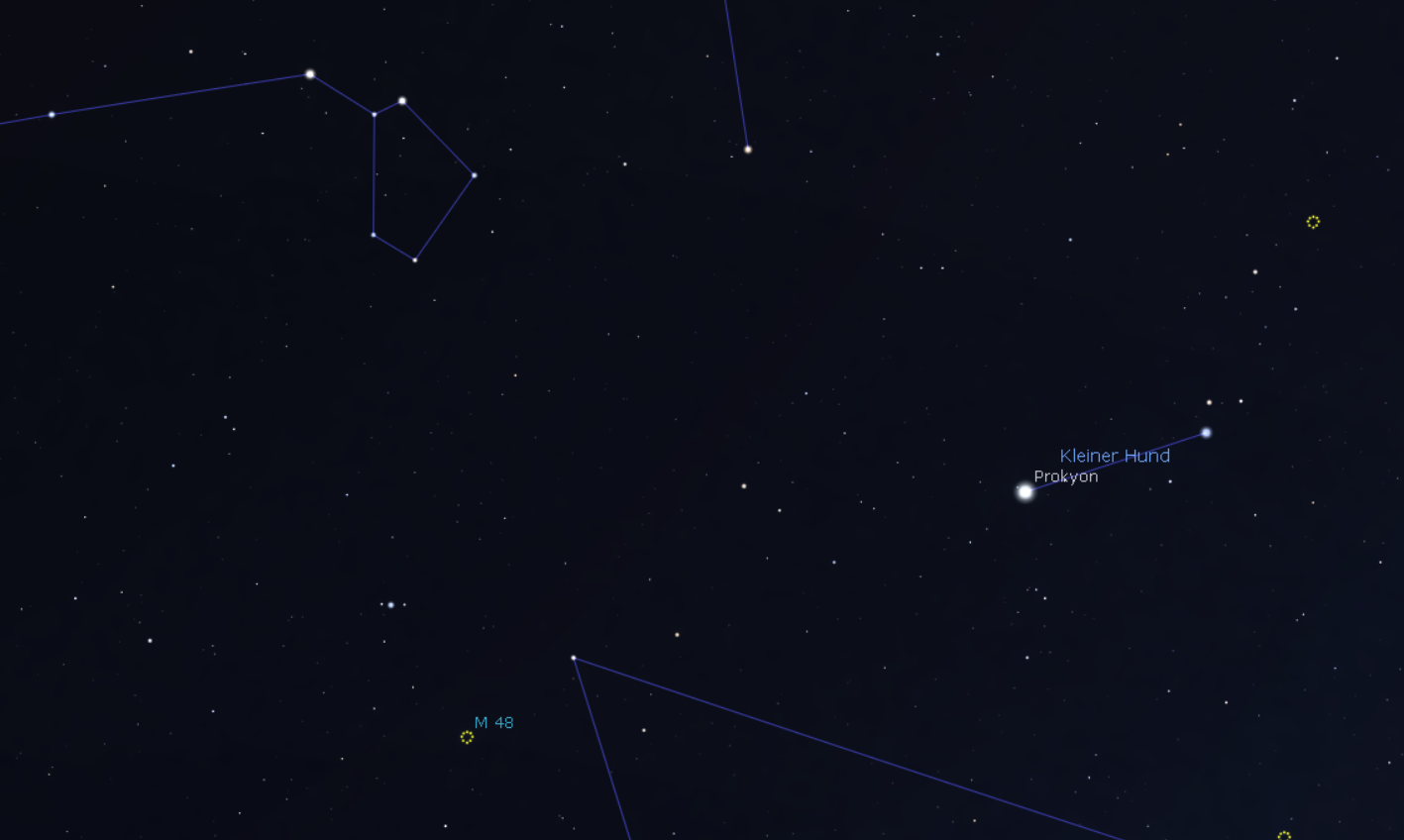 L’amas d’étoiles ouvert M48, Stellarium