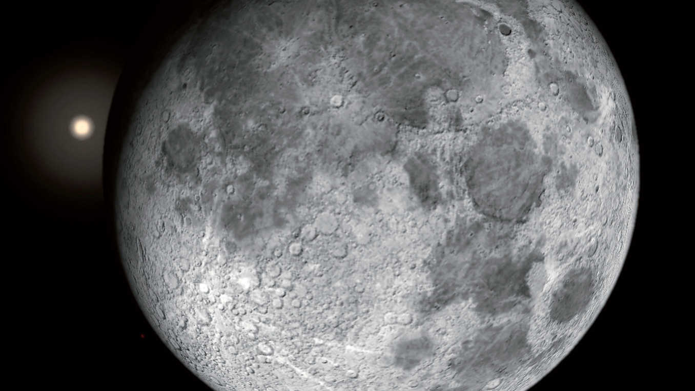 La Géante Rouge Aldébaran, peu avant l’occultation par la Lune, le 31 décembre 2017. Stellarium