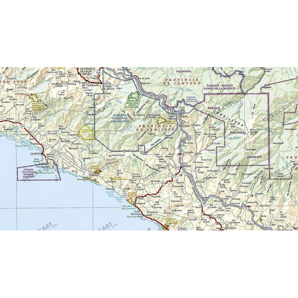 Carte géographique National Geographic Costa Rica (96 x 91 cm)