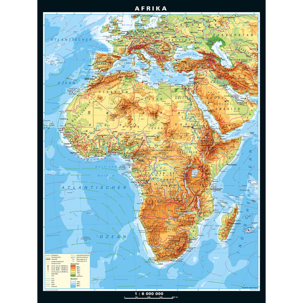 Carte des continents PONS Afrika physisch (157 x 206 cm)