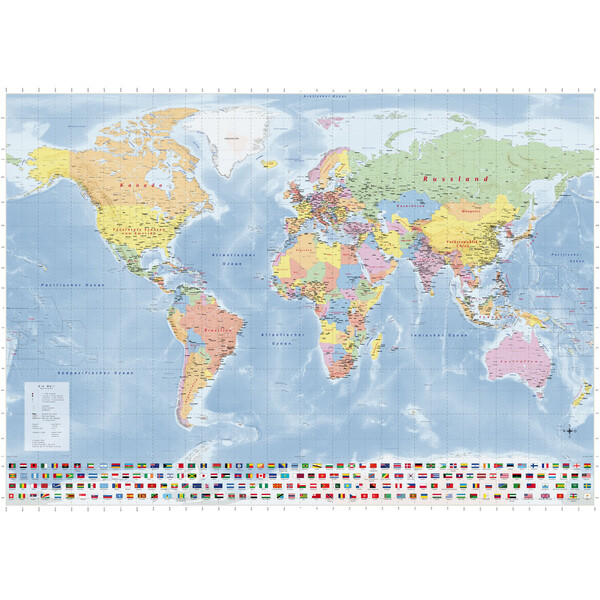 Mappemonde GeoMetro politique (140 x 100 cm)