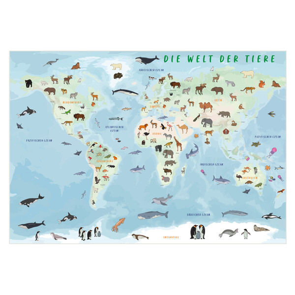 Carte pour enfants GeoMetro Die Welt der Tiere (84 x 60 cm)