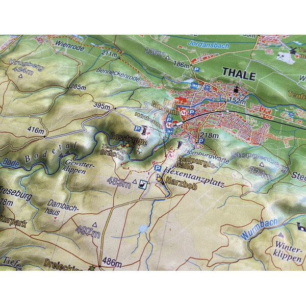 Carte régionale Georelief Harz 3D Reliefkarte (77 x 57 cm)