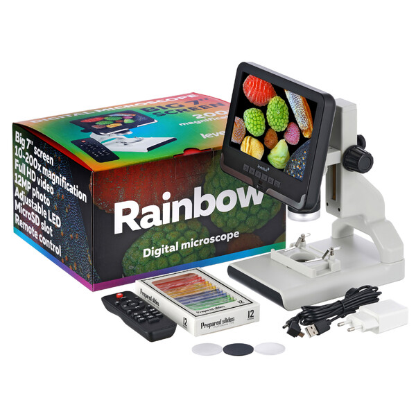 Levenhuk Mikroskop Rainbow DM700 2MP 1/2.9" 2.8µm 10-50x LCD CMOS Color Digital