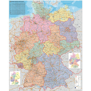 Stiefel Landkarte Deutschland Organisationskarte politisch (100 cm x 140 cm)