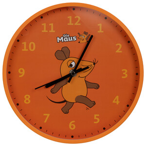 DieMaus Kinderwanduhr orange