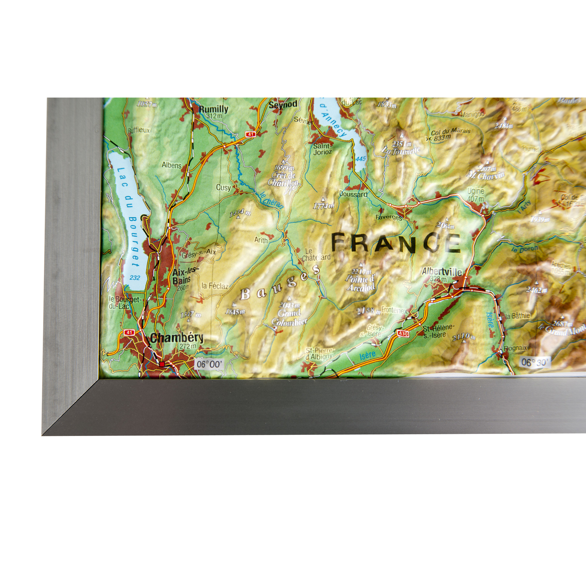 Georelief Landkarte Schweiz 77x57 3d Reliefkarte Mit Alu Rahmen