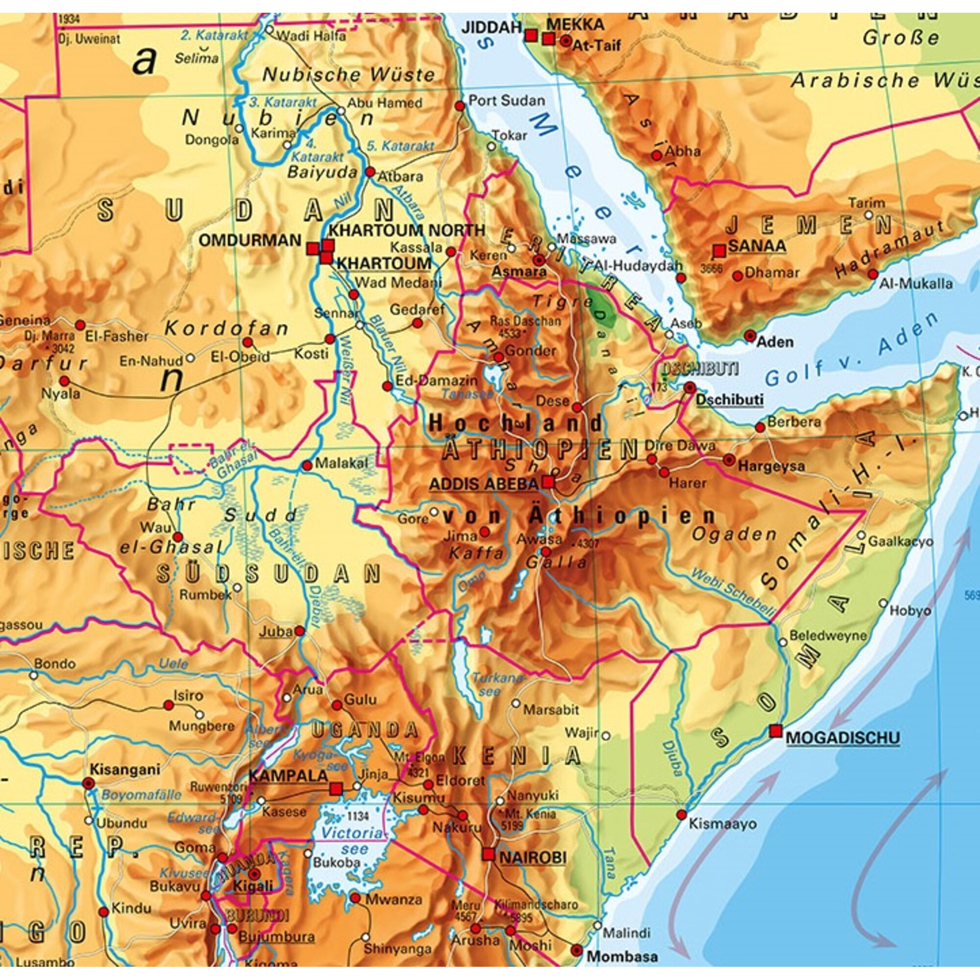 PONS Kontinent-Karte Afrika physisch (157 x 206 cm)