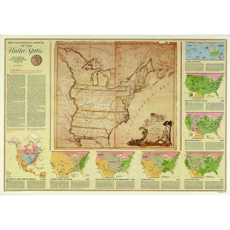 National Geographic Landkarte USA / Gebietsentwicklung