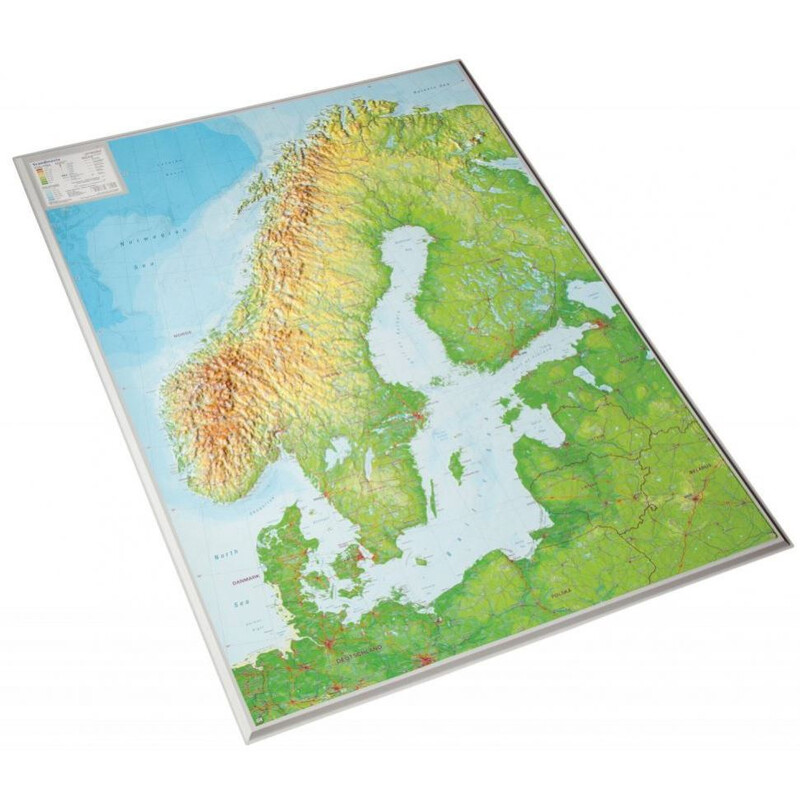 Carte régionale Georelief Scandinavie