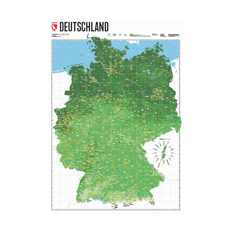 Carte géographique Marmota Maps Deutschlandkarte Mountain Green