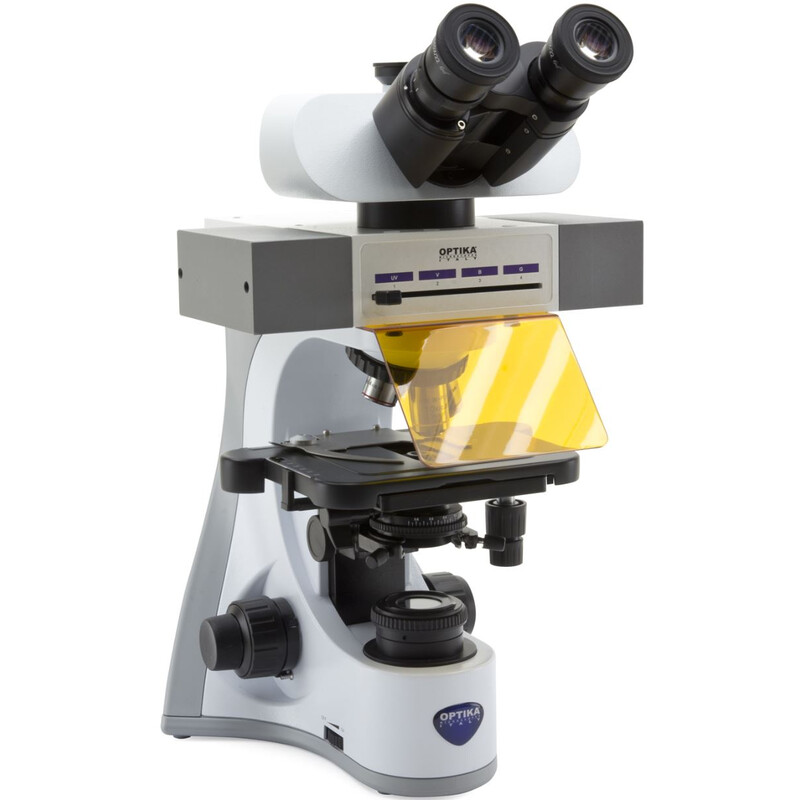 Microscope Optika B-510LD4-SA, LED fluorescense, trino, 1000x, Semi-Apo  Plan IOS, 4 empty filtersets