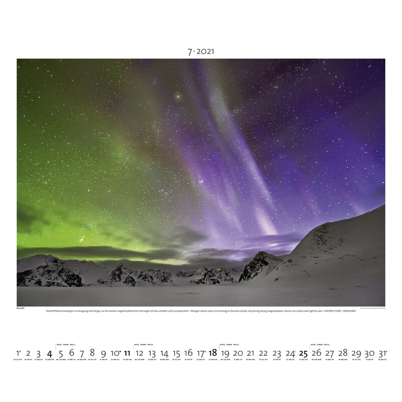 Calendrier Palazzi Verlag Aurora Borealis 2021