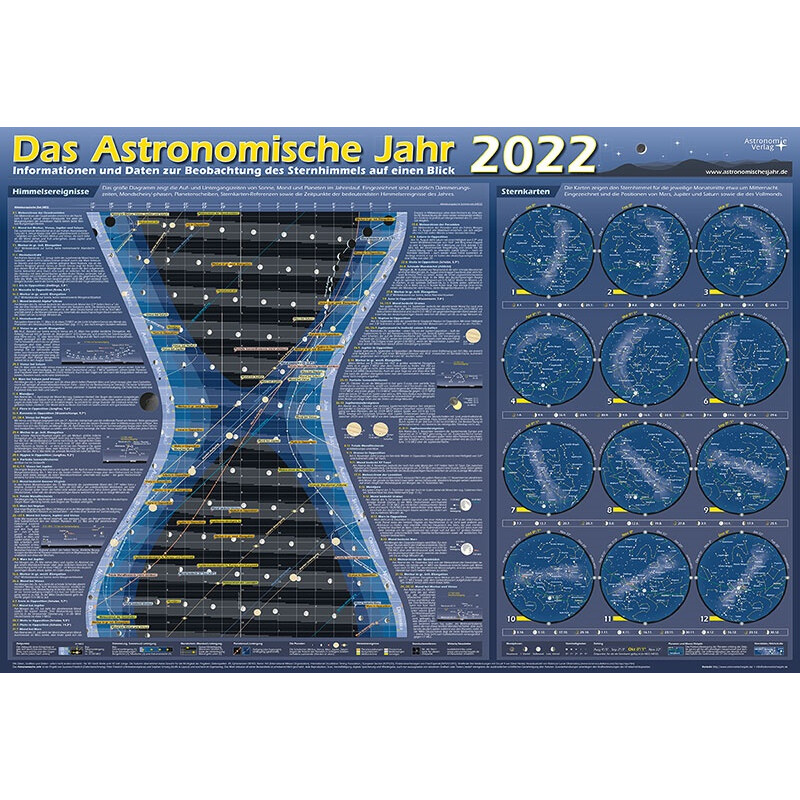 Affiche Astronomie-Verlag Das Astronomische Jahr 2022