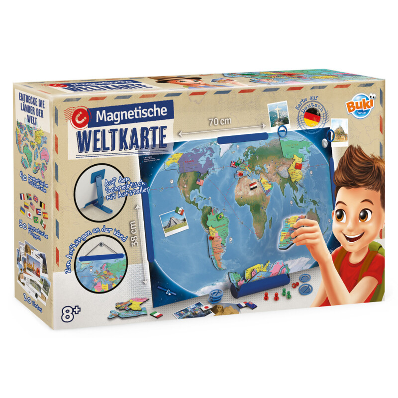 Carte pour enfants Buki Magnetische Weltkarte (70x38cm)