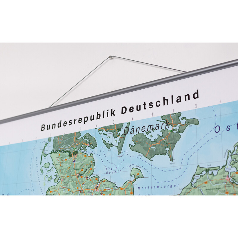 Carte géographique GeoMetro Deutschland physisch (100 x 140 cm)