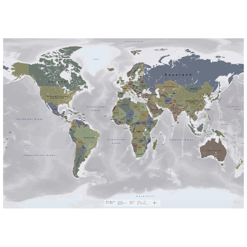 Mappemonde GeoMetro Die Welt bei Nacht (140 x 100 cm)