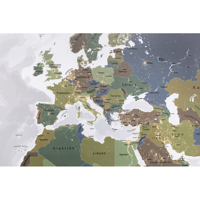 Mappemonde GeoMetro Die Welt bei Nacht (140 x 100 cm)