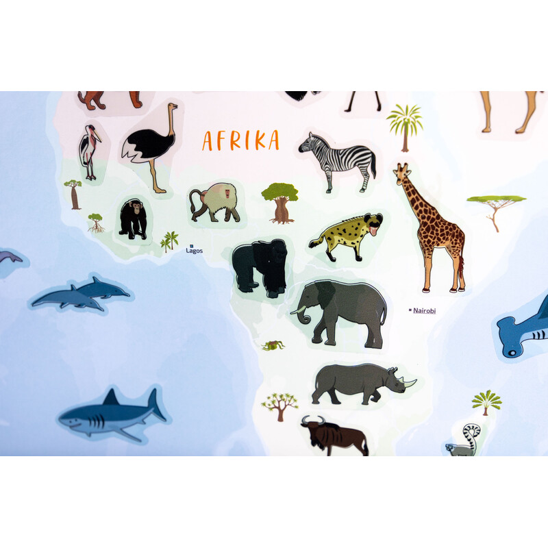 Carte pour enfants GeoMetro Die Welt der Tiere (84 x 60 cm)