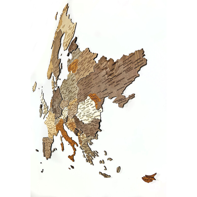 Abraham Wood Decor Kontinentkarte Europa Puzzle aus Holz (110x108cm)