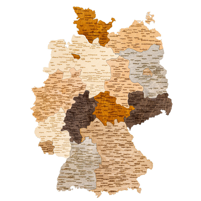 Carte géographique Abraham Wood Decor Deutschland Puzzle aus Holz (60 x 80 cm)