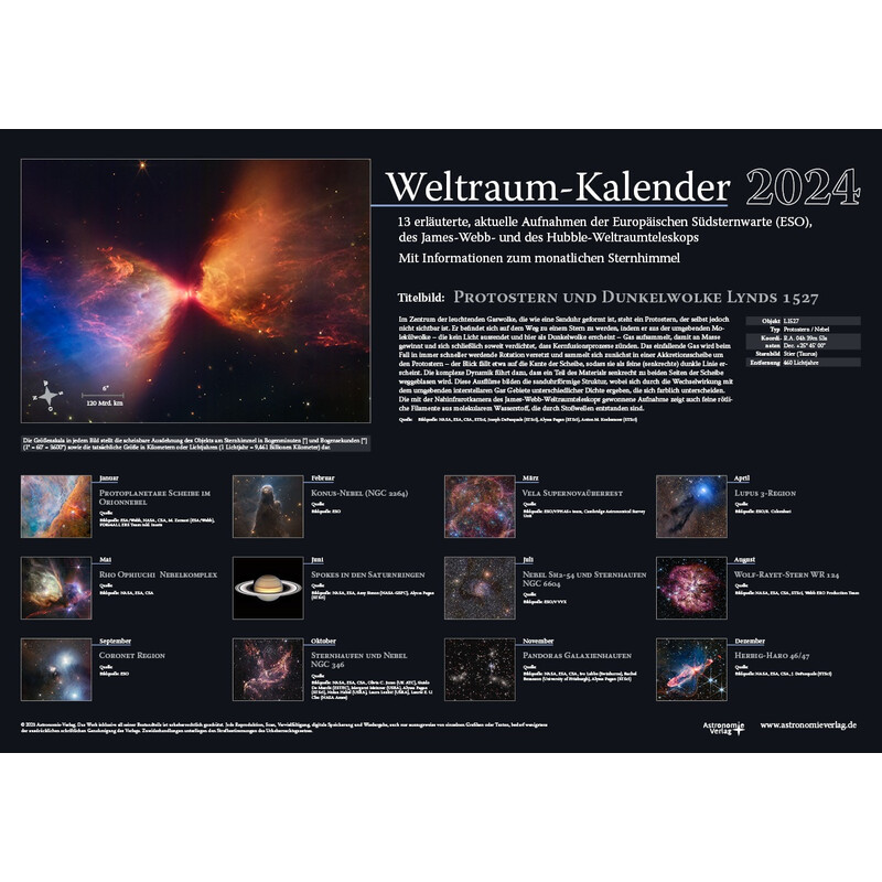 Calendrier Astronomie-Verlag Weltraum-Kalender 2024