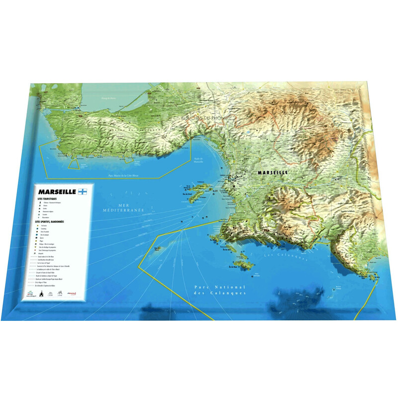 3Dmap Regional-Karte Marseille (61 cm x 41 cm)