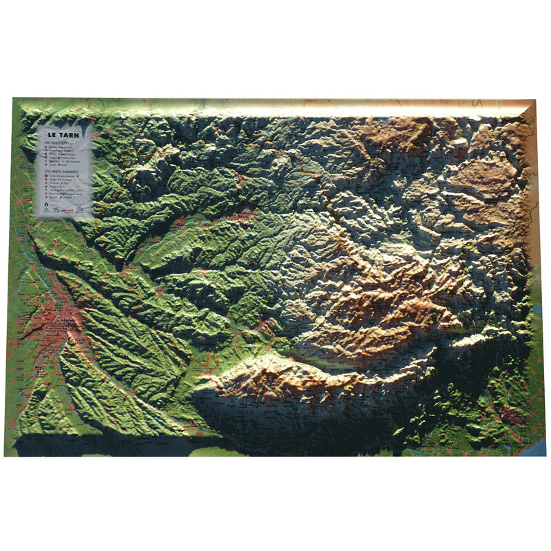 3Dmap Regional-Karte Le Tarn (61 cm x 41 cm)